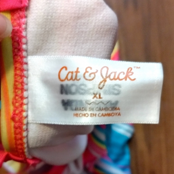 Cat & Jack Girls Size XL Speedo Swimsuit Swim One Piece Youth Multicolor Strip - Picture 8 of 14